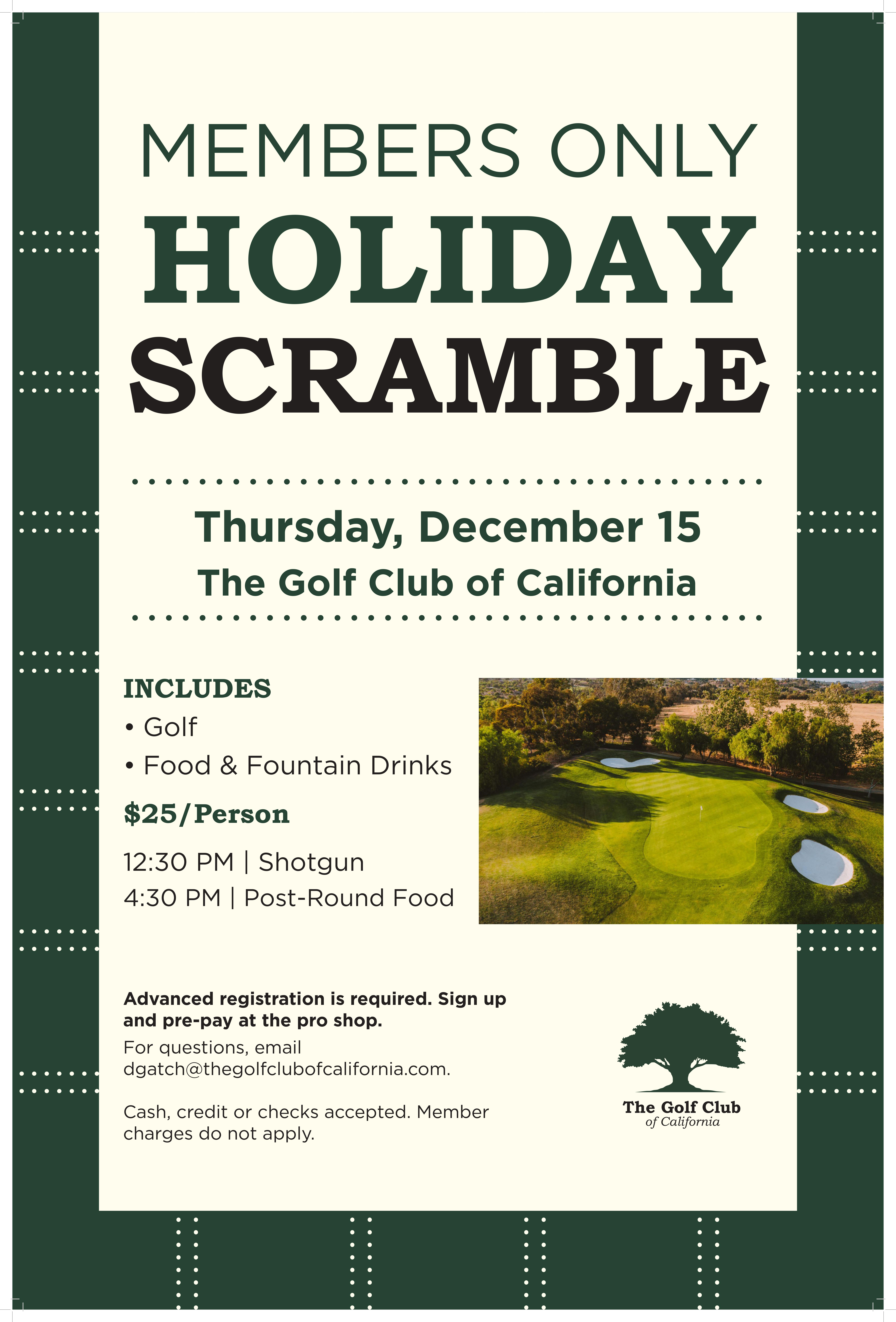 GCC Members Only Holiday Scramble new date 20x30
